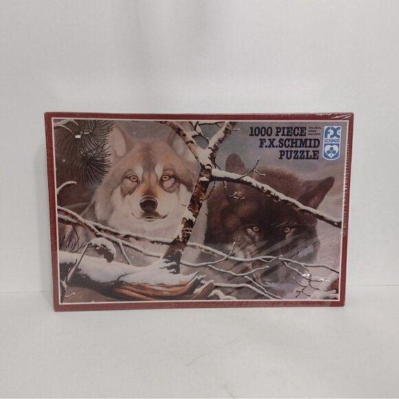 New 1000 Piece FX Schmid Jigsaw Puzzle Wolves Eyes In The Mist 1998 Sealed Read - Picture 1 of 3
